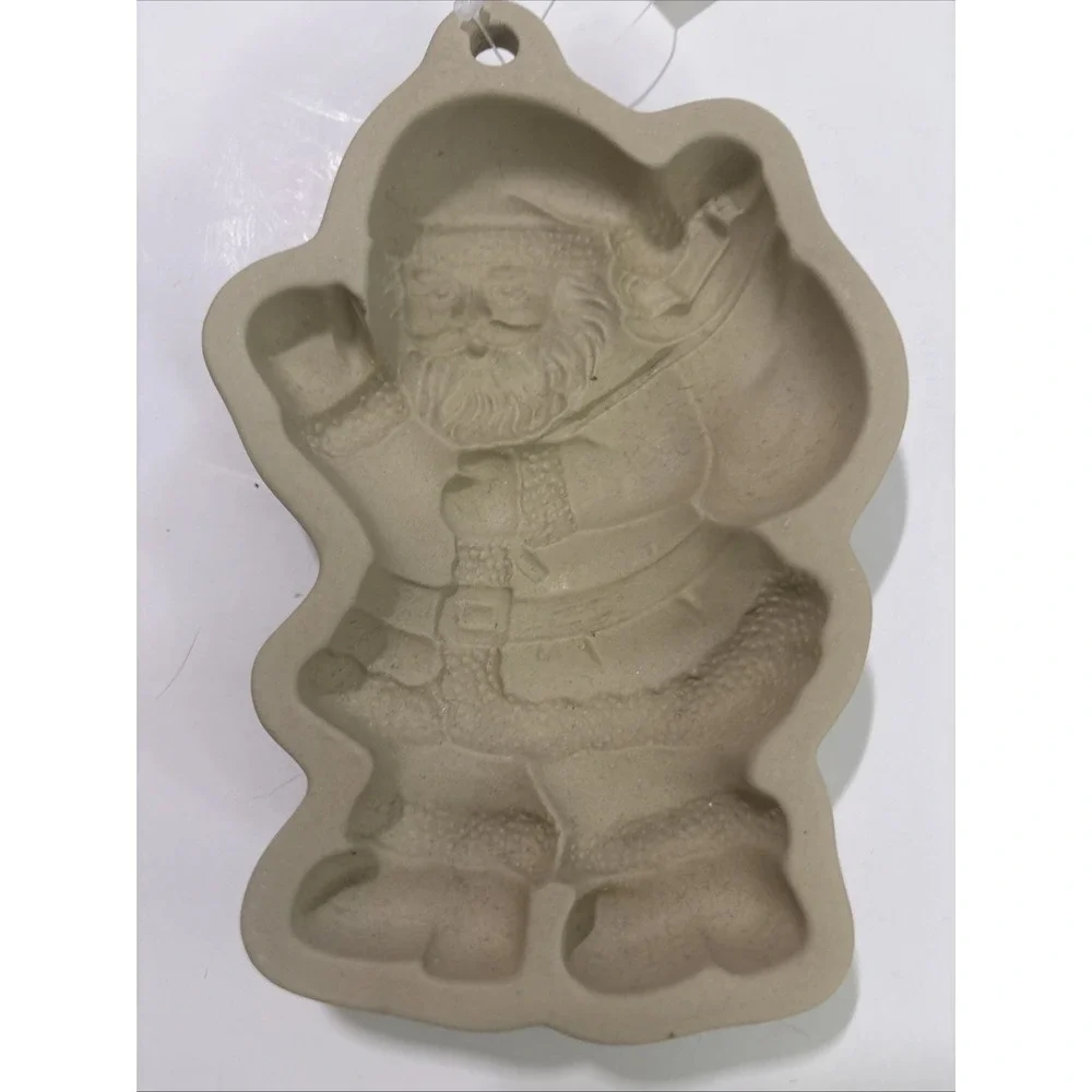 VTG Brown Bag Cookie Art Santa Stoneware With Cook Book
